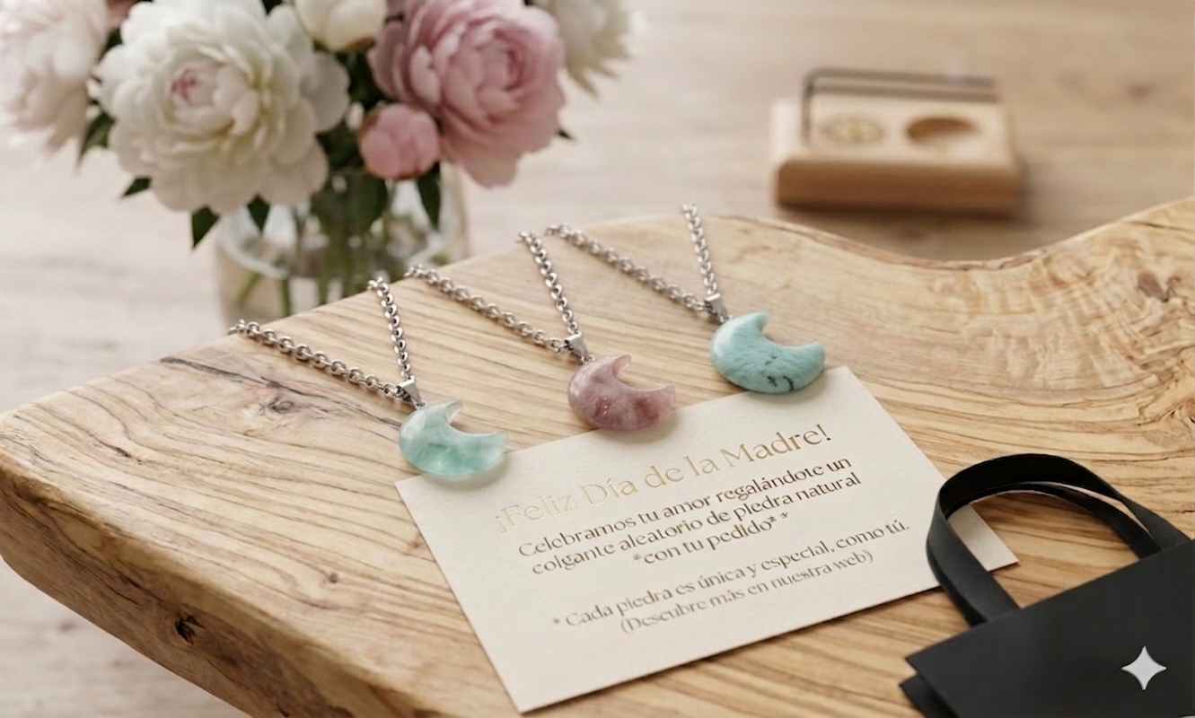 Colgante Luna Piedra Natural (Regalo Día de la Madre)