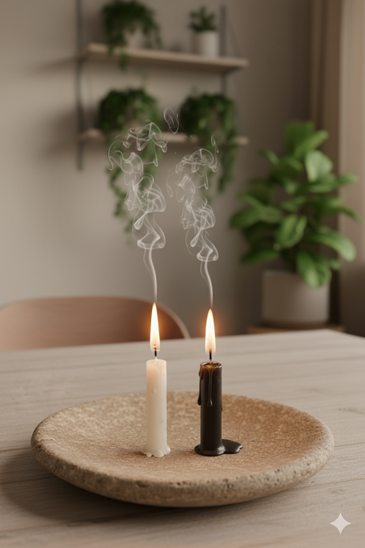 🖤 Velas intencionadas de Protección Luz y Sombra