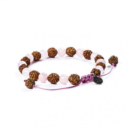 Pulsera Amor y Atracción · Cuarzo rosa – detalle
