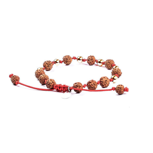 Pulsera del Amor Oro 14K · Cordón rojo – detalle