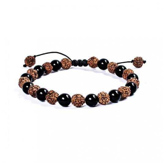 Pulsera Escudo Ancestral - Obsidiana negra