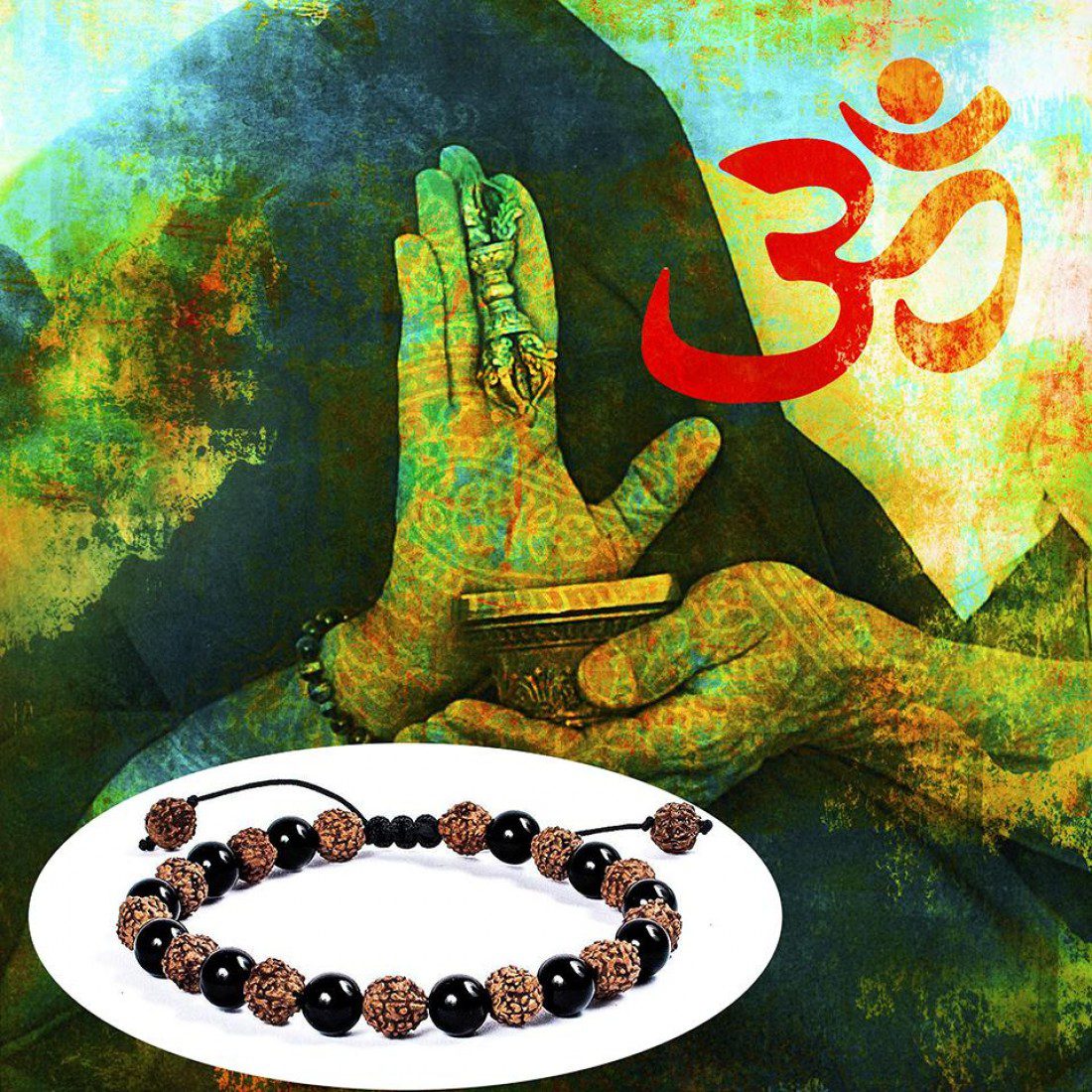 Ancestral Shield Bracelet - Black Obsidian