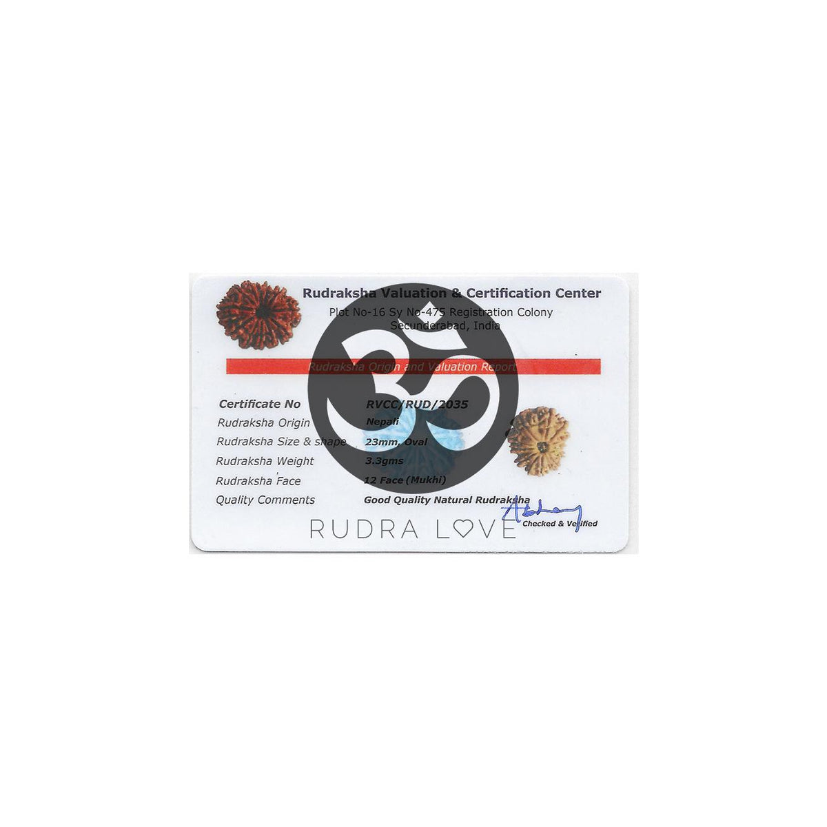 Certificado de autenticidad de la rudraksha – Rudra Love