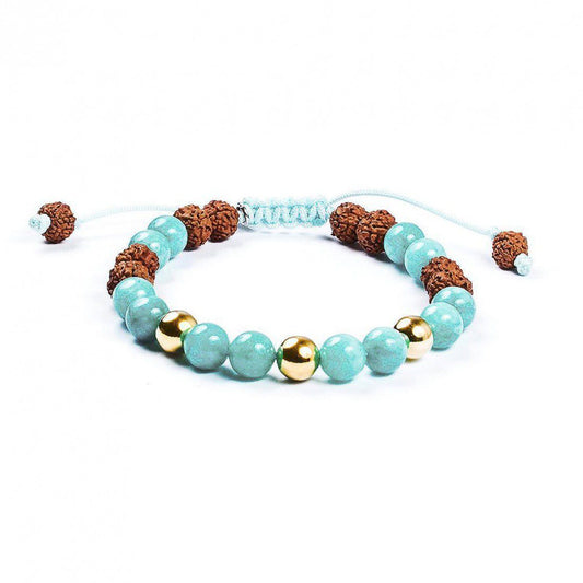 Pulsera Ángel de la Guarda Oro 14K · Calcedonia