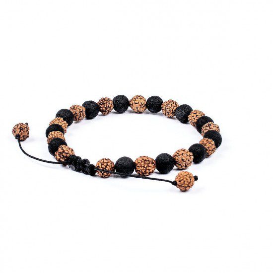 Pulsera Fuerza Interior · Piedra volcánica – detalle