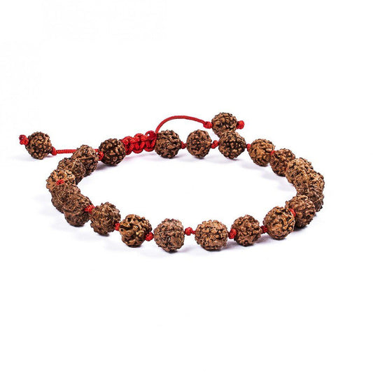 Pulsera del Amor · Cordón rojo y rudraksha