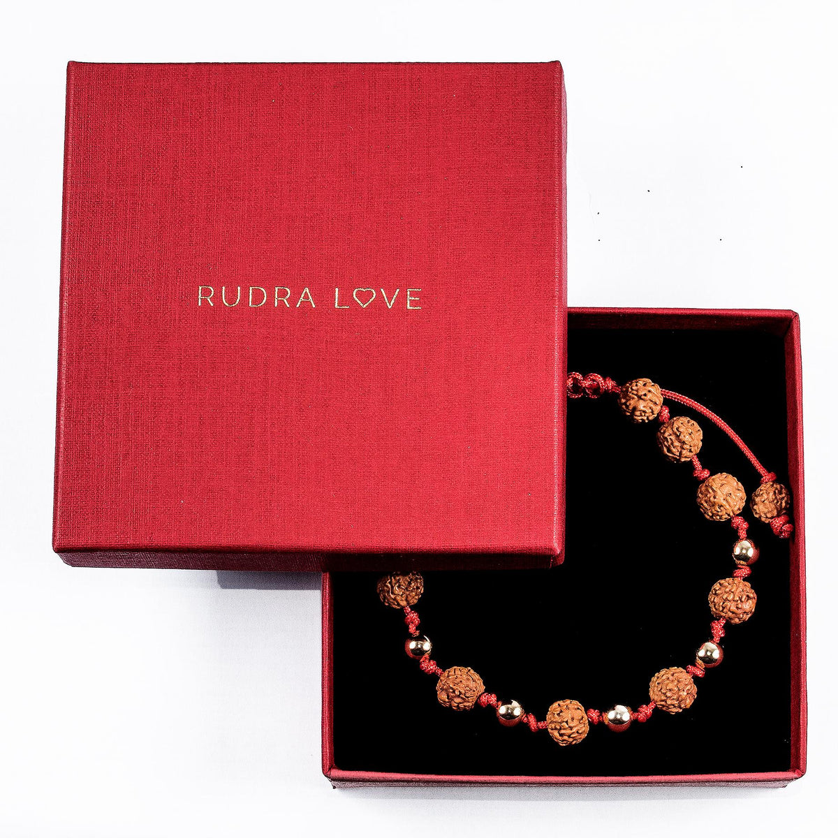 Pulsera del Amor Oro 14K · Cordón rojo – detalle