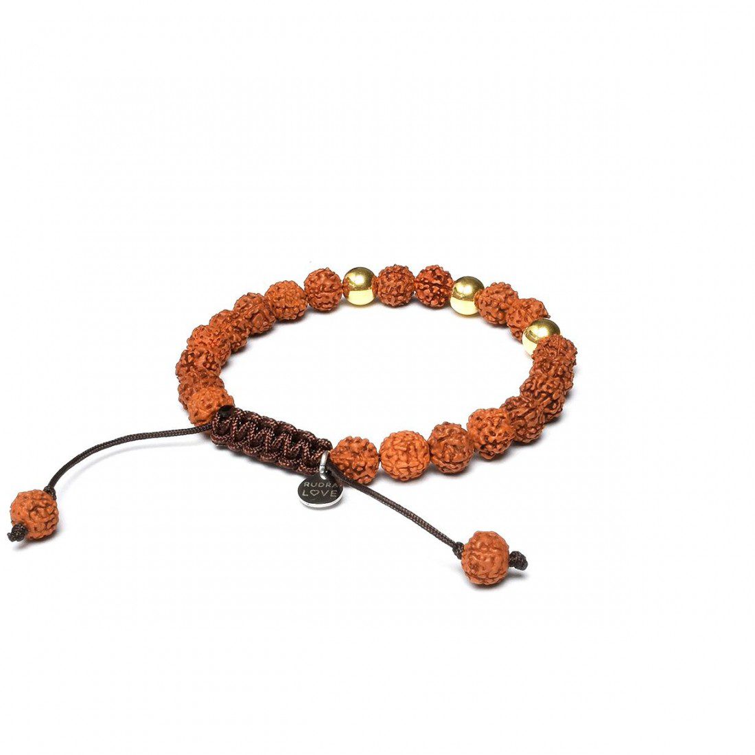 Pulsera Harmony Oro 14K · Rudraksha 5 caras – detalle