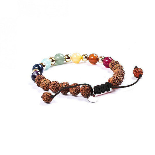 Pulsera 7 Chakras Oro 14K · Piedras naturales – detalle
