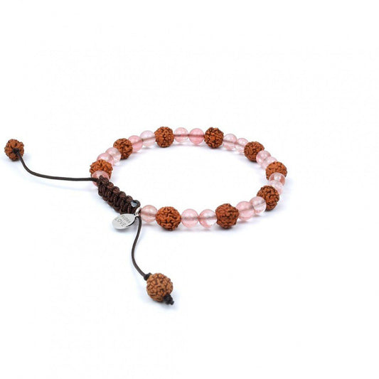 Pulsera Magnetismo Consciente · Cuarzo rosa – detalle