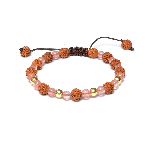Pulsera Magnetismo Consciente Oro 14K · Cuarzo rosa