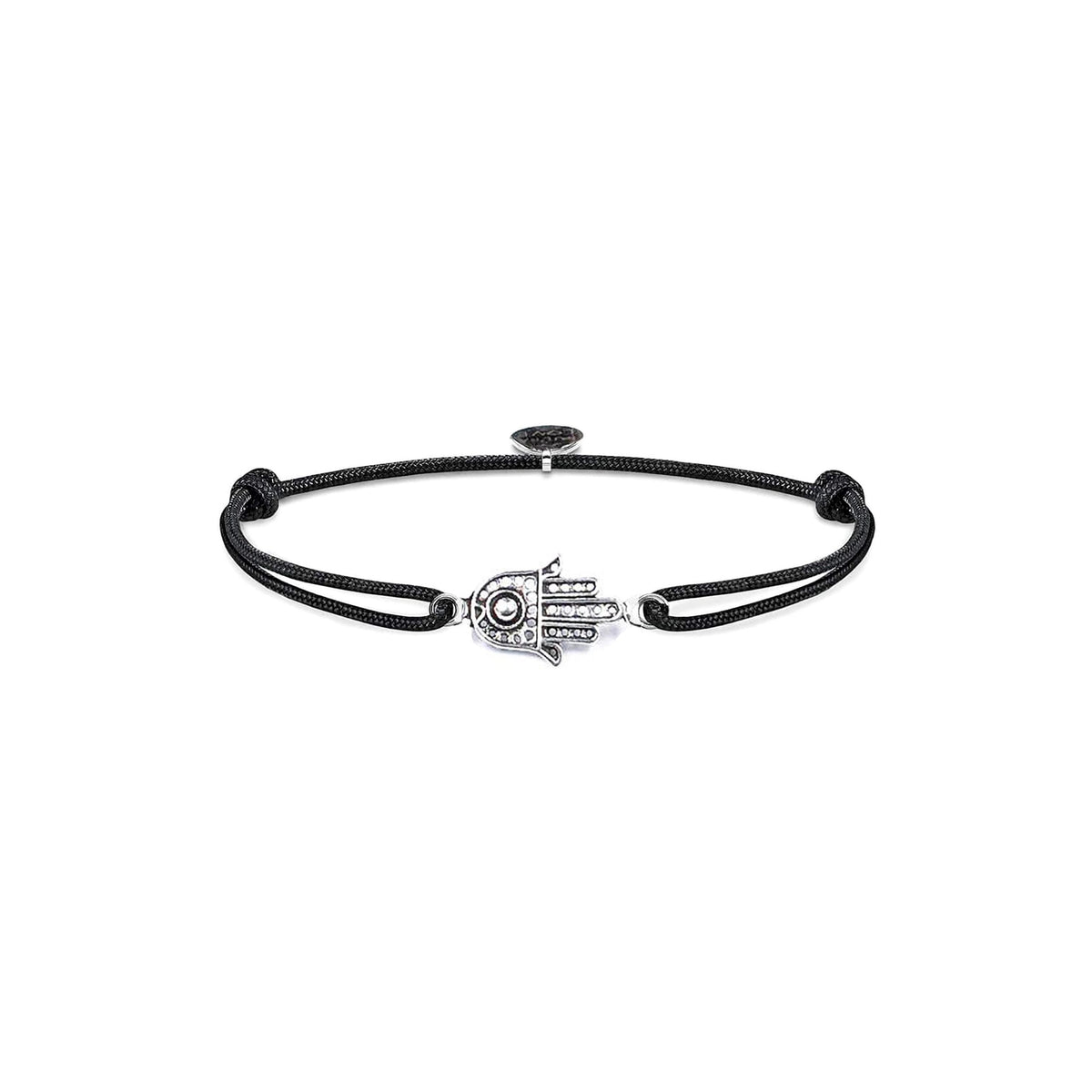 Pulsera Mano de Fátima · Rudraksha natural – detalle