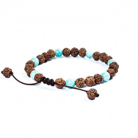 Pulsera Serenidad · Aguamarina – detalle